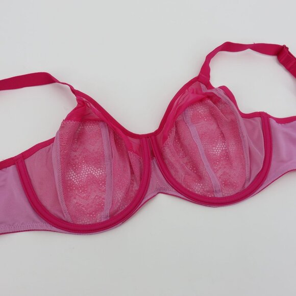 Chantelle 30H Pink Lace Underwire Bra Revele Moi Perfect Fit Style C15710 - Picture 8 of 16